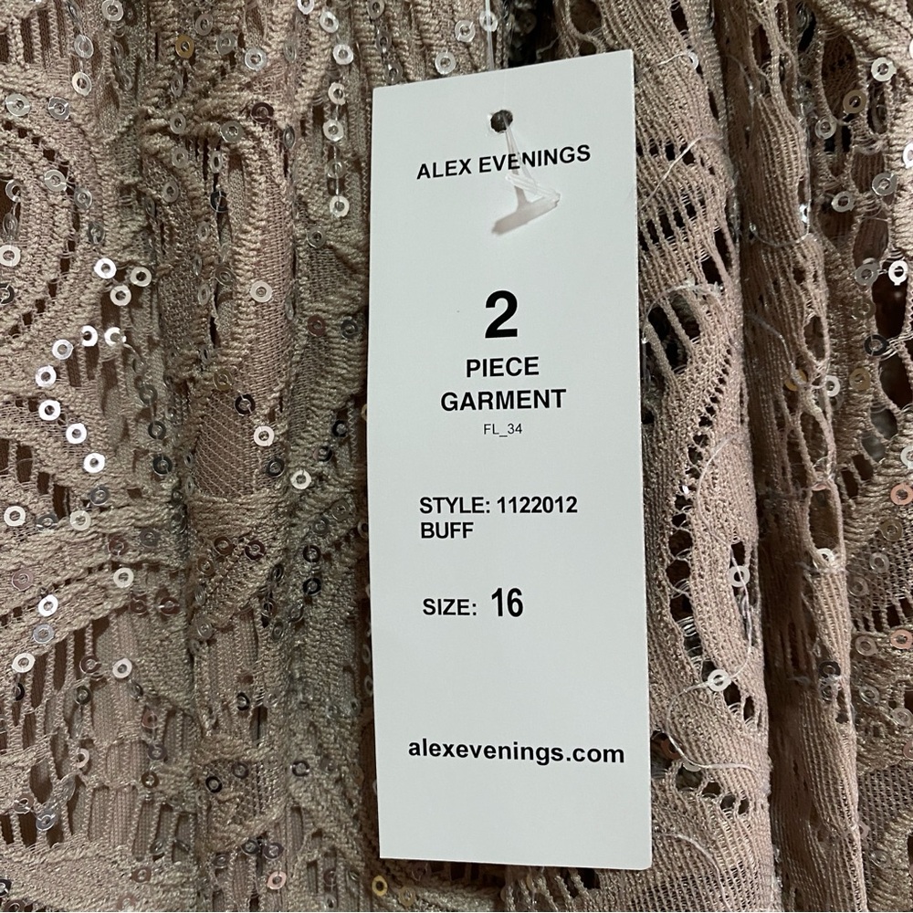 Alex Evenings Sequin Lace Jacket Formal Gown - Picture 6 of 10
